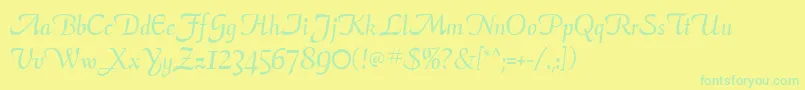 ElegansScriptSsi Font – Green Fonts on Yellow Background