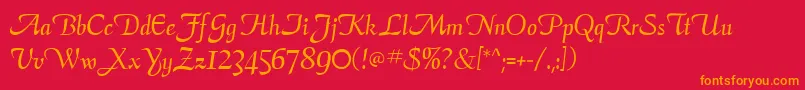 ElegansScriptSsi Font – Orange Fonts on Red Background