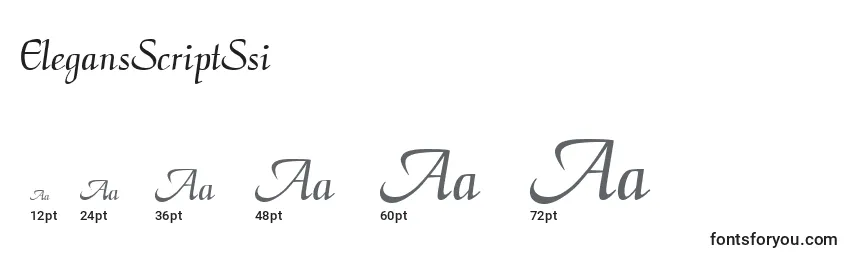 Размеры шрифта ElegansScriptSsi