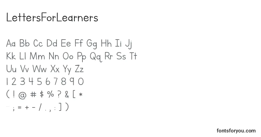 Fuente LettersForLearners - alfabeto, números, caracteres especiales