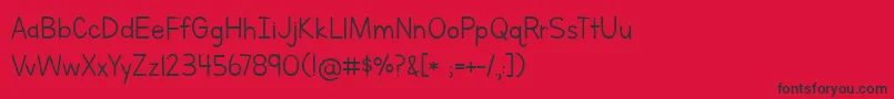 LettersForLearners Font – Black Fonts on Red Background