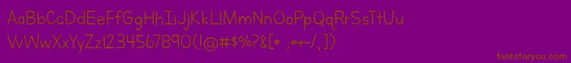 LettersForLearners Font – Brown Fonts on Purple Background