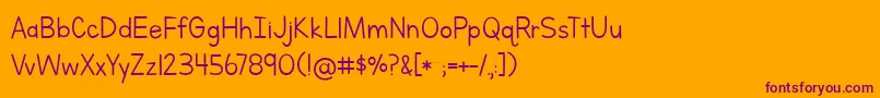 Шрифт LettersForLearners – фиолетовые шрифты на оранжевом фоне