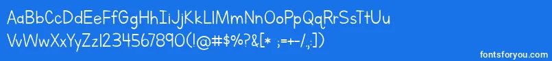 LettersForLearners Font – White Fonts on Blue Background