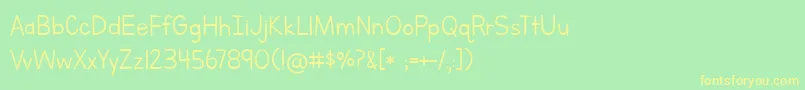 LettersForLearners Font – Yellow Fonts on Green Background