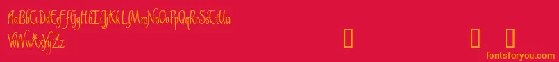 GaisericDemo Font – Orange Fonts on Red Background