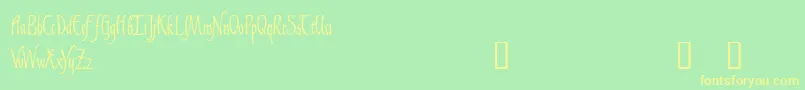 GaisericDemo Font – Yellow Fonts on Green Background