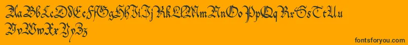 OffenbachChancery Font – Black Fonts on Orange Background