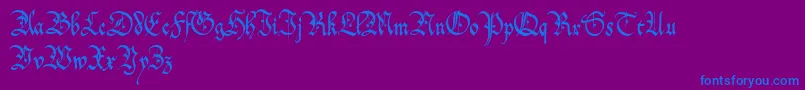 OffenbachChancery Font – Blue Fonts on Purple Background