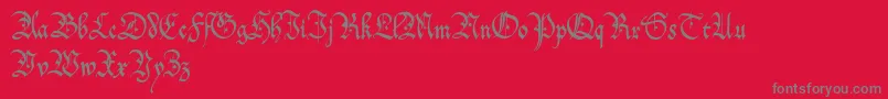 フォントOffenbachChancery – 赤い背景に灰色の文字