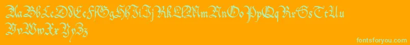OffenbachChancery Font – Green Fonts on Orange Background
