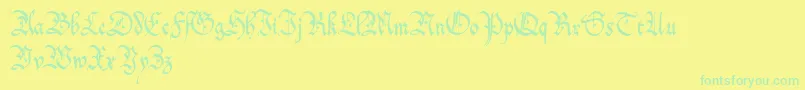 OffenbachChancery Font – Green Fonts on Yellow Background