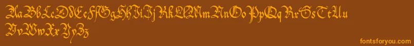 OffenbachChancery Font – Orange Fonts on Brown Background