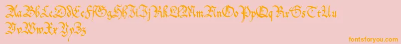 OffenbachChancery Font – Orange Fonts on Pink Background
