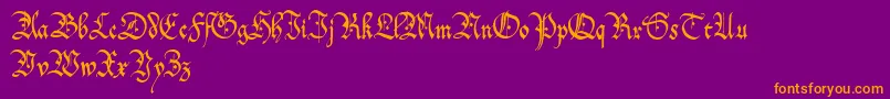 OffenbachChancery Font – Orange Fonts on Purple Background