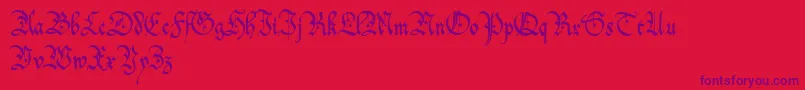 OffenbachChancery Font – Purple Fonts on Red Background