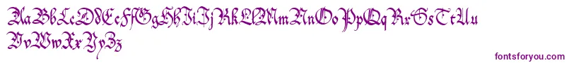 OffenbachChancery-Schriftart – Violette Schriften auf weißem Hintergrund