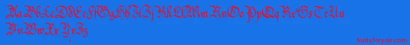 OffenbachChancery Font – Red Fonts on Blue Background