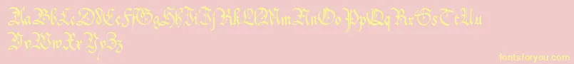 OffenbachChancery Font – Yellow Fonts on Pink Background