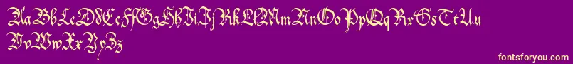 OffenbachChancery Font – Yellow Fonts on Purple Background