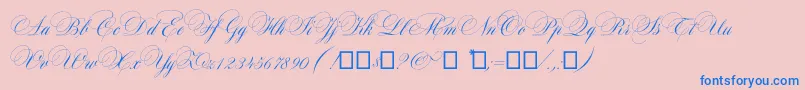 Maratre-Schriftart – Blaue Schriften auf rosa Hintergrund