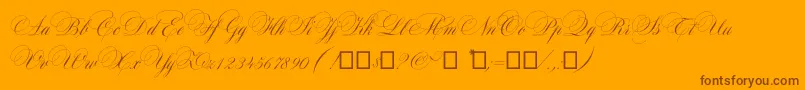 Maratre-Schriftart – Braune Schriften auf orangefarbenem Hintergrund