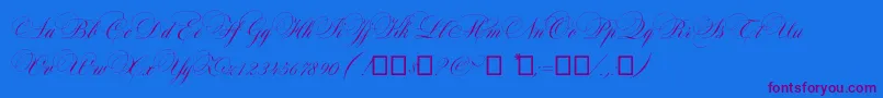 Maratre-Schriftart – Violette Schriften auf blauem Hintergrund