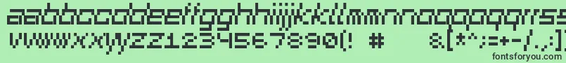 Squaredance01 Font – Black Fonts on Green Background