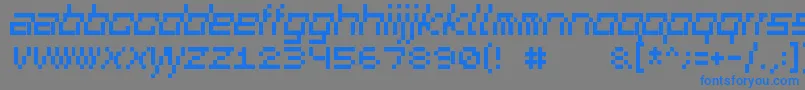 フォントSquaredance01 – 灰色の背景に青い文字