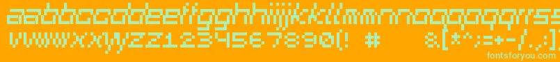 Squaredance01 Font – Green Fonts on Orange Background