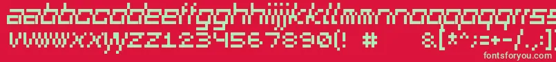 Squaredance01 Font – Green Fonts on Red Background