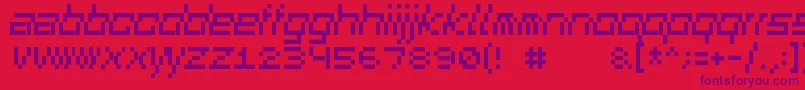 Squaredance01-Schriftart – Violette Schriften auf rotem Hintergrund