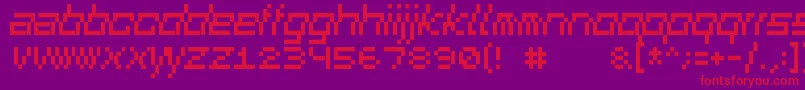 Squaredance01 Font – Red Fonts on Purple Background