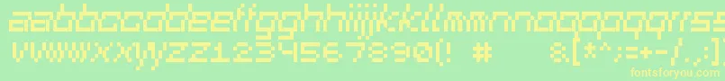 Squaredance01 Font – Yellow Fonts on Green Background