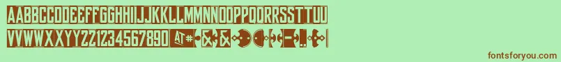 Шрифт Yorkwhiteletter – коричневые шрифты на зелёном фоне