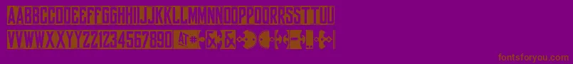 フォントYorkwhiteletter – 紫色の背景に茶色のフォント