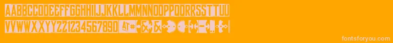 Fonte Yorkwhiteletter – fontes rosa em um fundo laranja