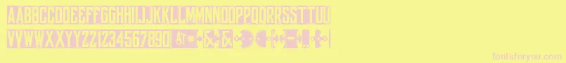 Yorkwhiteletter-Schriftart – Rosa Schriften auf gelbem Hintergrund