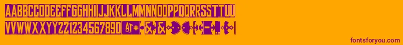 Yorkwhiteletter Font – Purple Fonts on Orange Background