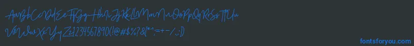 ShutterStoneStandar Font – Blue Fonts on Black Background