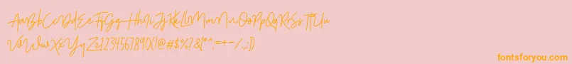 ShutterStoneStandar-Schriftart – Orangefarbene Schriften auf rosa Hintergrund