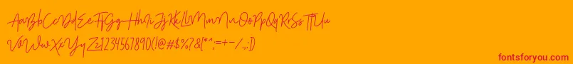 ShutterStoneStandar Font – Red Fonts on Orange Background