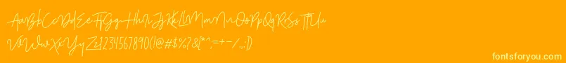ShutterStoneStandar Font – Yellow Fonts on Orange Background