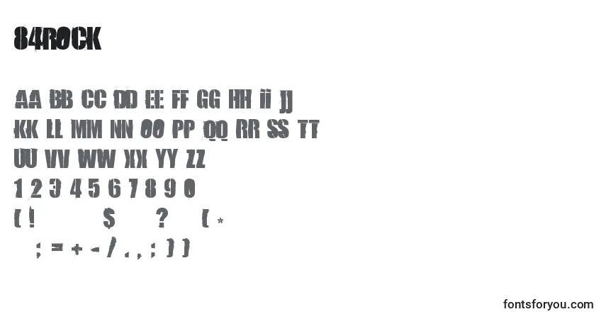 Schriftart 84Rock – Alphabet, Zahlen, spezielle Symbole