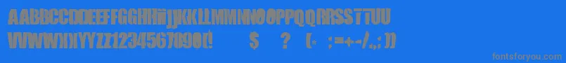 フォント84Rock – 青い背景に灰色の文字