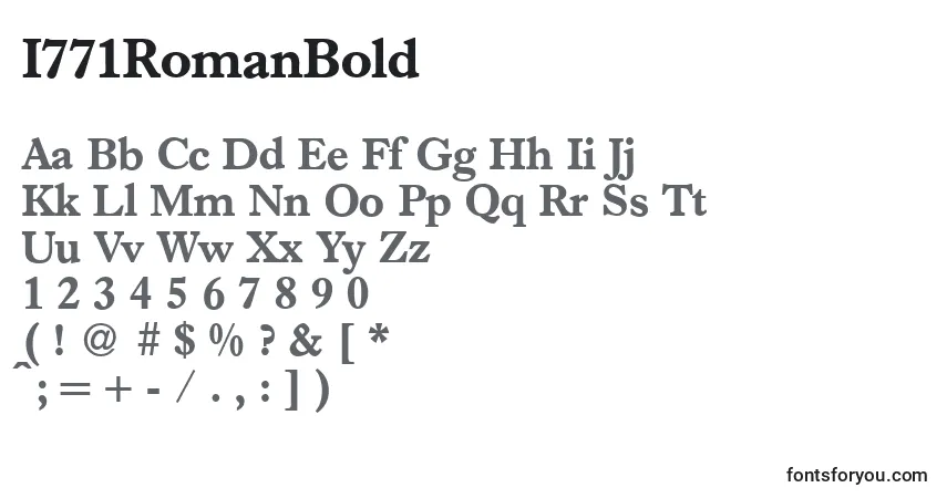 Schriftart I771RomanBold – Alphabet, Zahlen, spezielle Symbole