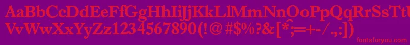 I771RomanBold Font – Red Fonts on Purple Background