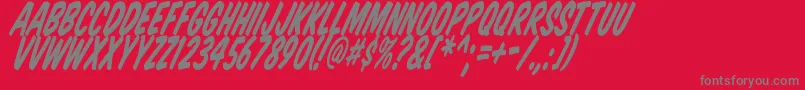 Komtittl-Schriftart – Graue Schriften auf rotem Hintergrund