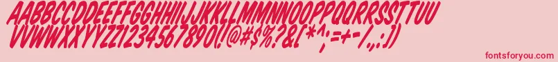 フォントKomtittl – ピンクの背景に赤い文字