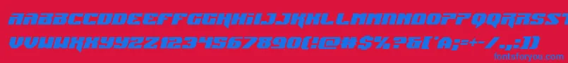 Jumpersital Font – Blue Fonts on Red Background